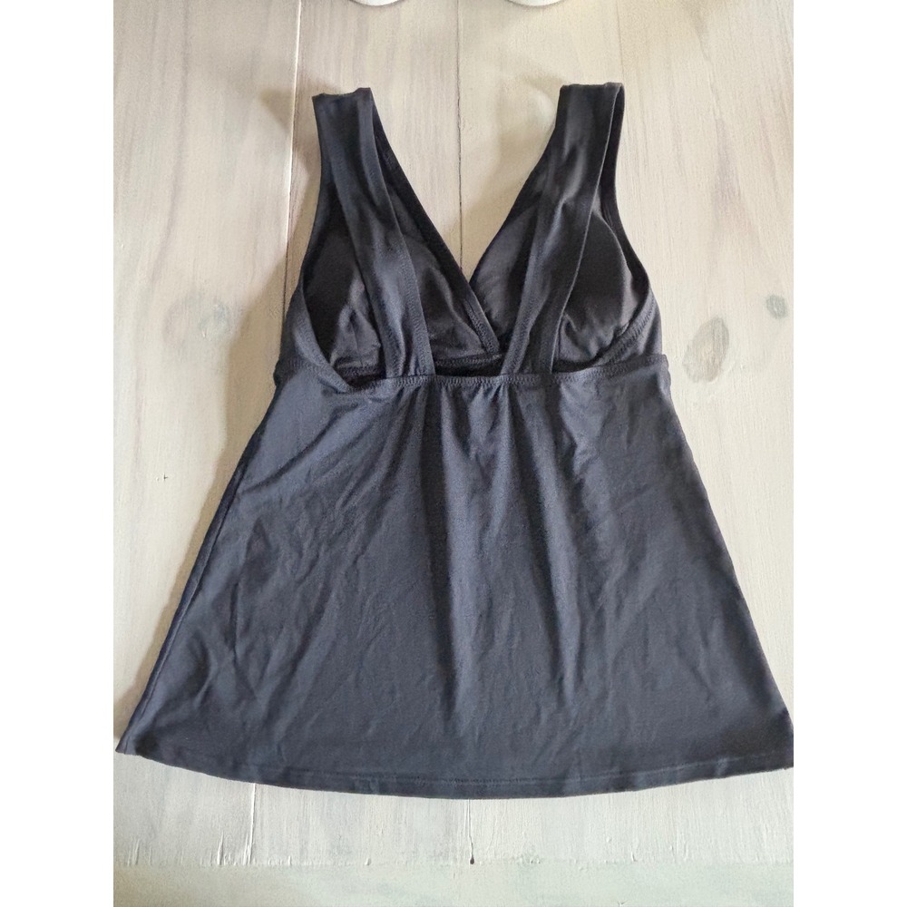 Lands End Womens Black Surplice V-Neck Tankini Swim Top Size 8 Solid Sleeveless - Picture 10 of 10
